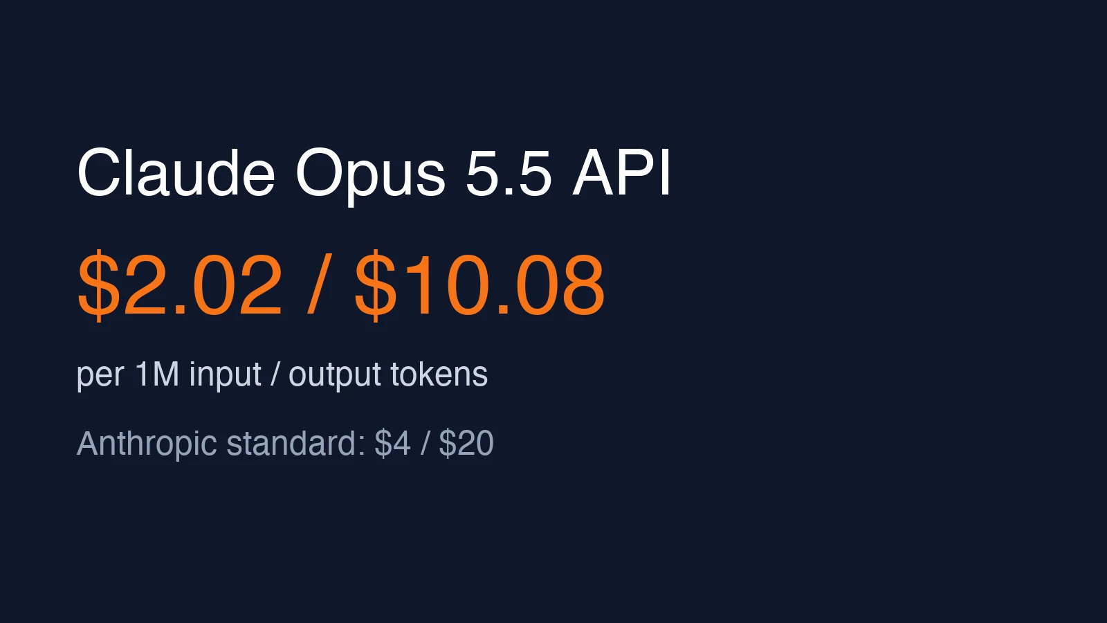 Claude Opus 5.5 API 价格:官方标准价一半,按任务算清楚