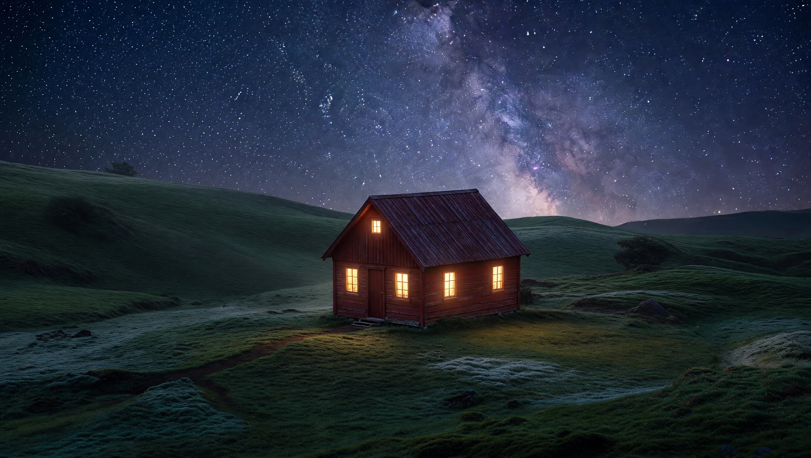 把木屋场景变成银河星夜 · 修改后