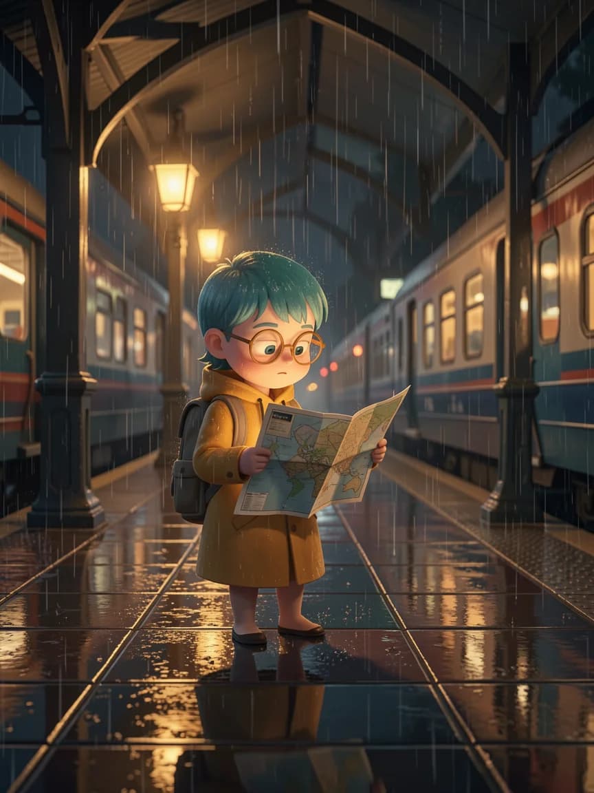 雨夜站台读地图 · 修改后