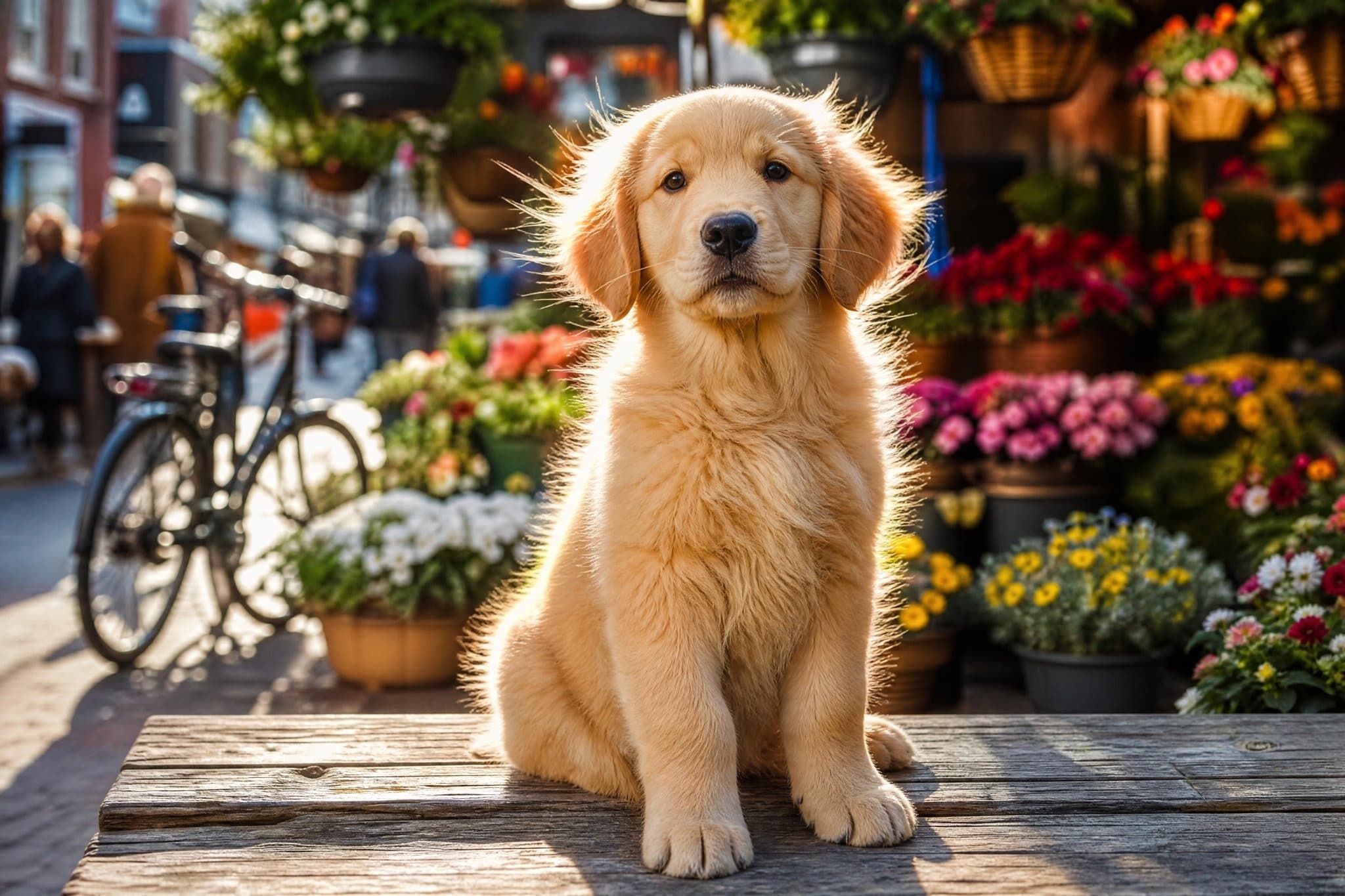 Backlit fur against a busy scene · Original