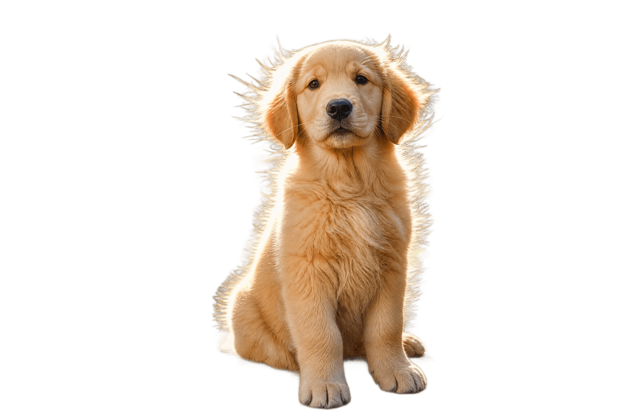 Backlit fur against a busy scene · Transparent PNG