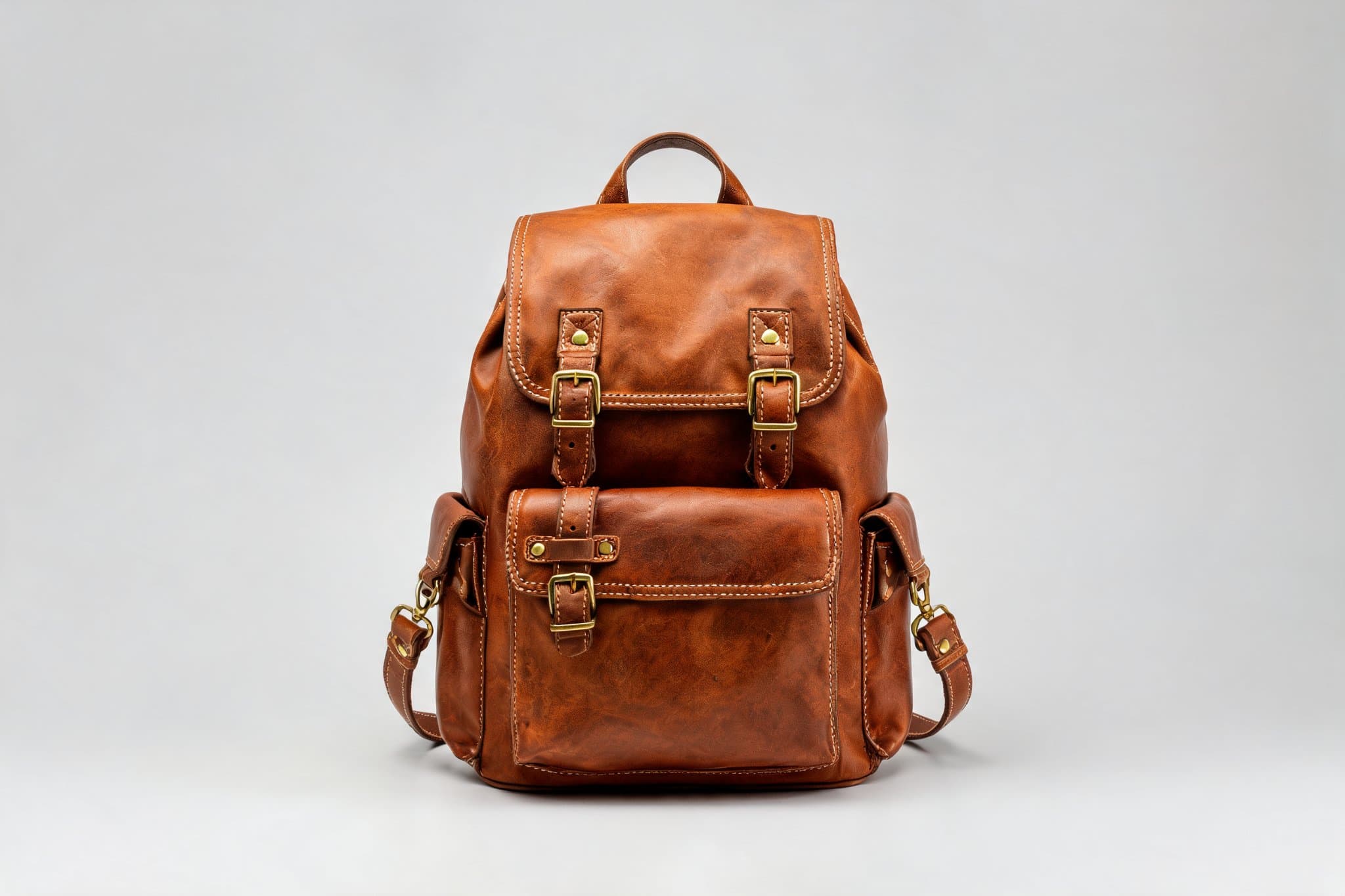 A leather backpack on a transparent background · Original