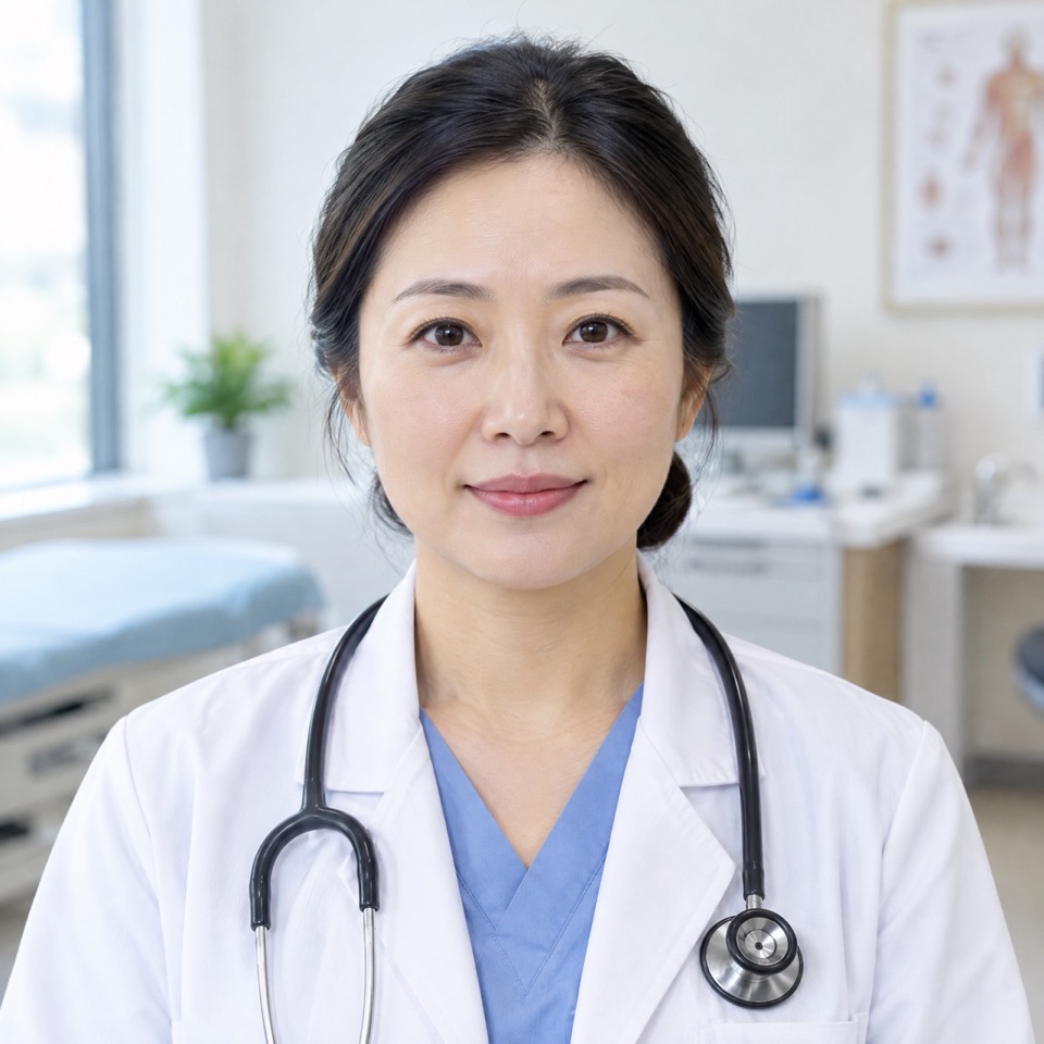 A doctor's photo becomes a 1:1 health tip: input portrait